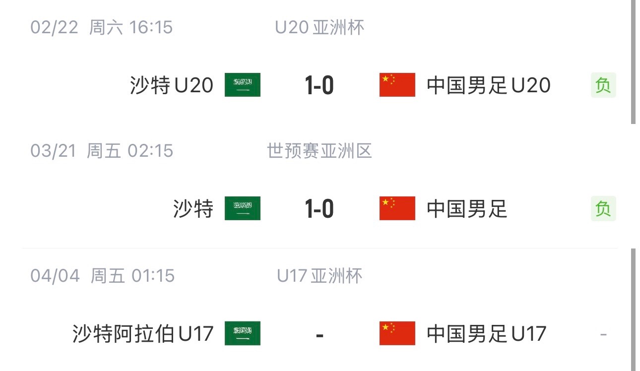 國字號三遇沙特！國少U17亞洲杯首戰(zhàn)對陣沙特，此前國足&國青均負(fù)